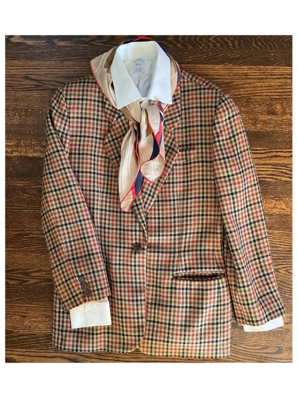 VTG 80s Emporio Armani Women's Blazer, Wool Checked Jacket Size 44/10 ITALY